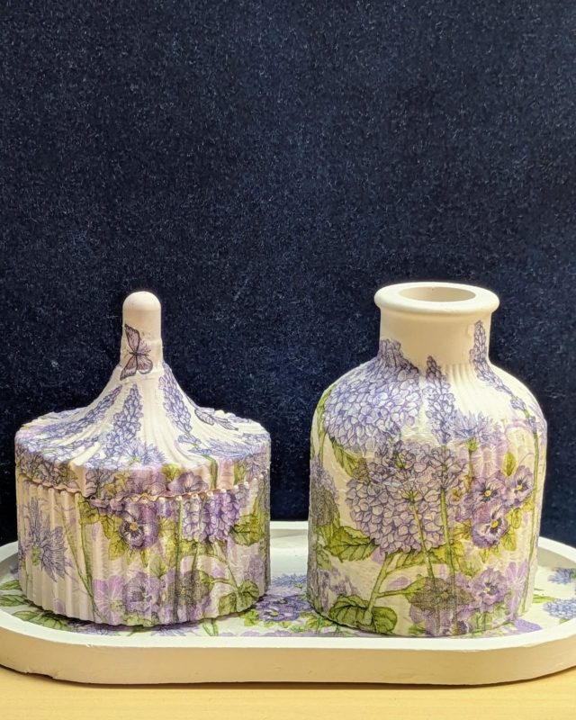 Lavender Floral Decoupage Set