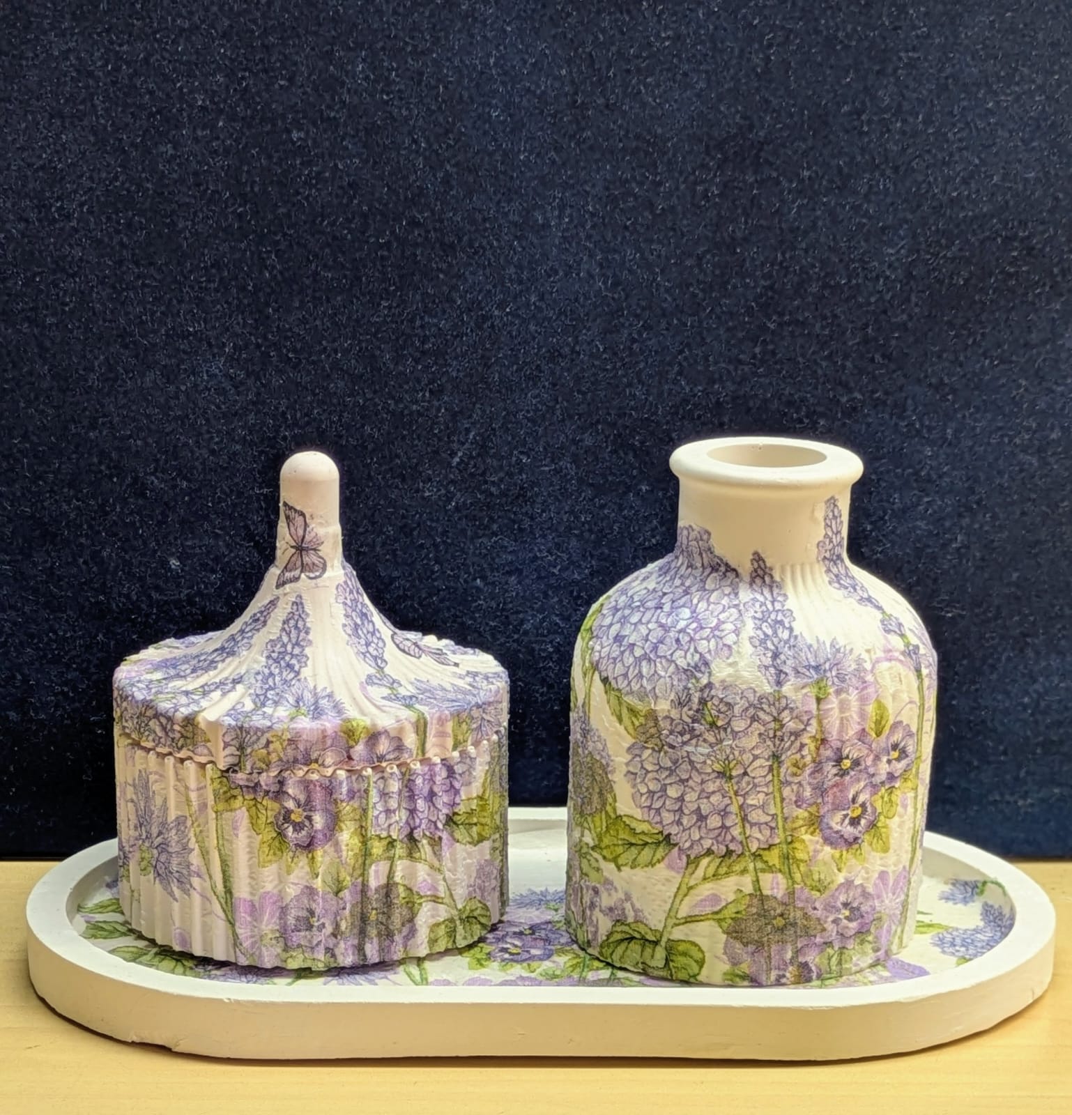 Lavender Floral Decoupage Set